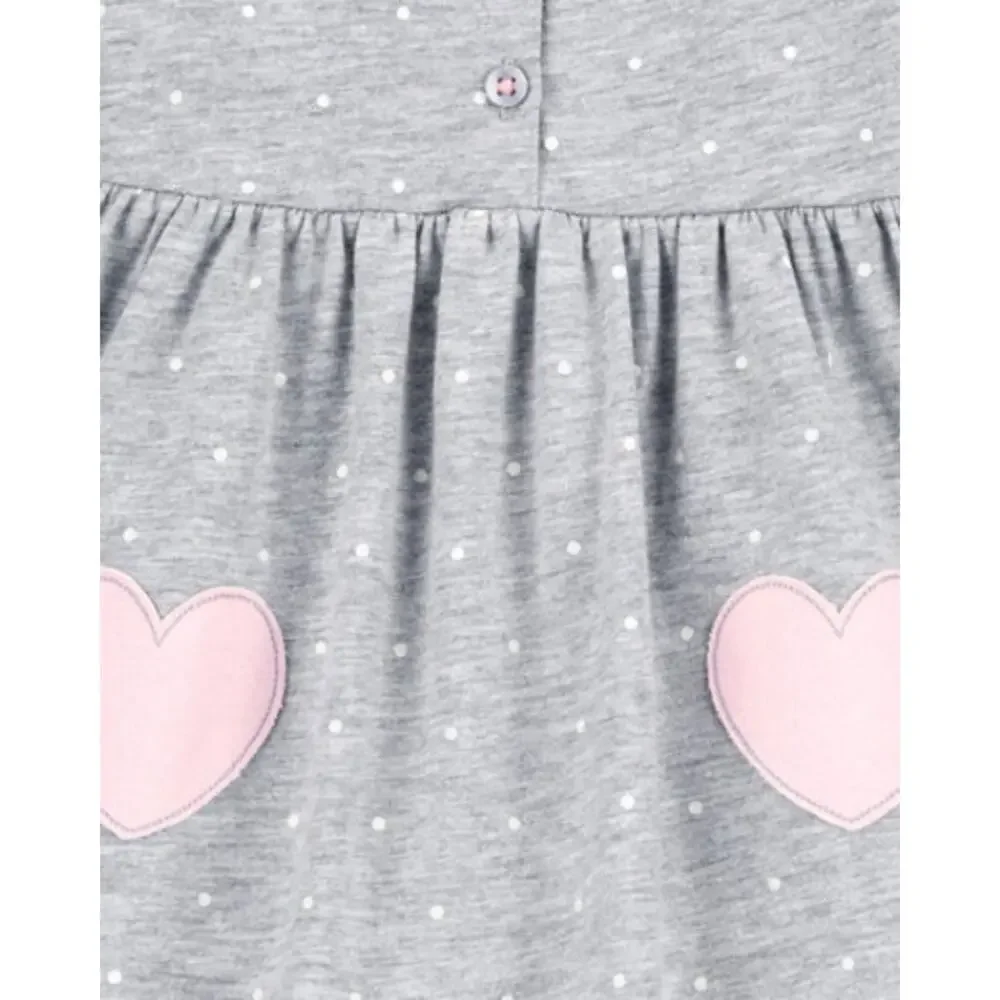 Carter's Baby Heart Jersey Dress - Size 3-6 Months